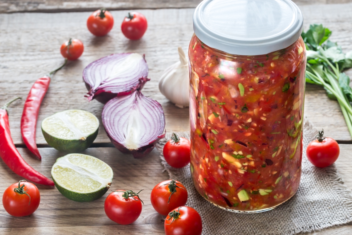 jar of fermented salsa